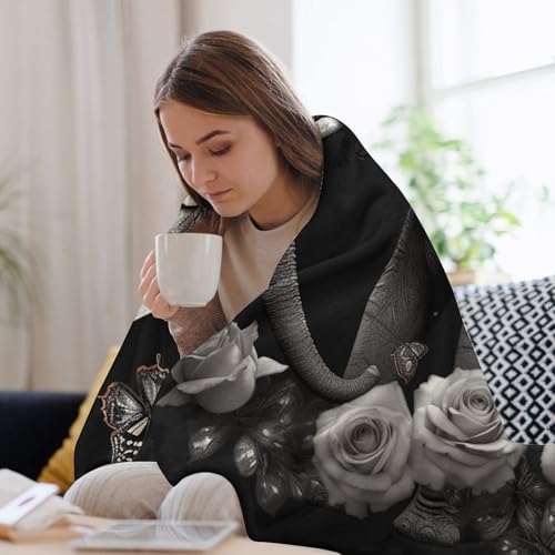 Couverture flanelle pour canapé : l'accessoire cocooning éléphant - 8