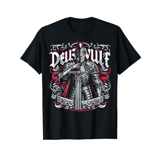 Knight Deus Vult Crusader テンプル騎士団 剣 Tシャツ