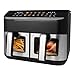 Heißluftfritteuse XXL 9L Dual mit 2 Körben, Doppel Airfryer Family 2900W, Sync Funktion, 10 Automatikprogramme, DuoHeat Ober- und Unterhitze, Touchscreen Farbdisplay, 80-200°C