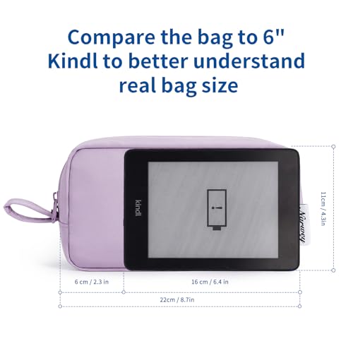 Image of Narwey Cute Makeup Bag Small Toiletry Bag Travel Cosmetic Bag Organizer Make Up Bags with Organized Pockets for Women (Purple, Large)
