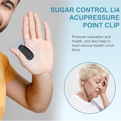 Image of Sugar Control LI4 Acupressure Point Clip Massager (Pack of 2) | Hand Pressure Clip for Headache, Migraine, Arthritis & Tension Relief | Ideal for Diabetes Management | Pain Relief Tool