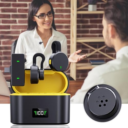Mikrofon | Mini mikrofon z klapką z redukcją szumów z etui ładującym, elektronika Plug Play, akcesoria audio do transmisji strumieniowej vlogów, wywiadów, raportowania ulicznego, nagrywania wideo