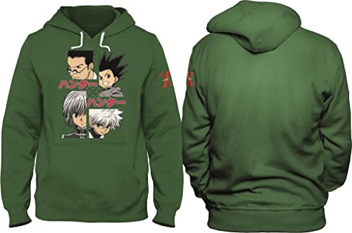 Sudadera Hunter X Hunter verde unisex L dile adiós al frío con estilo anime