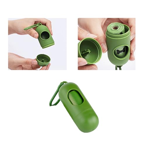 Image of 2 Set Dog Poop Bag Holder Dog Waste Bag Dispenser with Carabiner Clip Doggie Poop Bags Hands Free Hanging Carrier for Leash Belt Disposal Dog Poop Bags Rolls Pet Waste Pickups