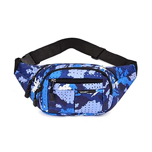 Sac Banane,Camo Bumbag Camouflage Ceinture Sacs Banane Tissu Nylon Ceinture Argent pour Hommes Garçons Femme Voyage Randonnée Sports