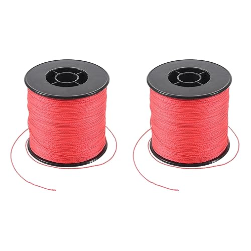 Daijianbin 2 x 500 m 100 Lb 0,5 mm Super Strong Trenzado Sedal de Pesca Pe 4 hebras Color: Rojo