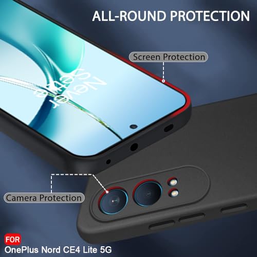 Image of TheGiftKart Sleek Back Cover Case for OnePlus Nord CE 4 Lite 5G | Slim Fit Protective Design | Ultra Matte Finish | Camera Protection Bump | Soft Back Case for OnePlus Nord CE4 Lite (Silicone, Black)