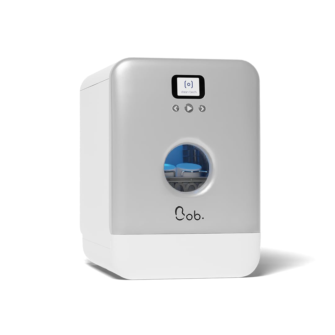 Bob - Compact Dishwasher -daily dishes of 3 people - Built-in Dishwasher - Free-standing, Integrated tank, Portable - White (Grey) [Energy Class F]
