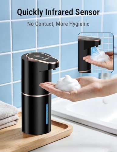 Image of Costar Automatic Soap Dispenser for Wash Basin, Rechargeable Sensor Foaming Handwash Dispenser Wall Mount, 3-Speed Adjustable, Auto Foam Dispenser for Kitchen, Bathroom - Deluxe Version