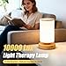 Qiuxunies Light Therapy Lamp 10000 Lux, Sunlight Lamp with Remote Control, 3 Color Temperatures & 4 Brightness Levels, Full Spectrum Light, Ideal as Desk, Bedside Lamp & Gift for Home/Office