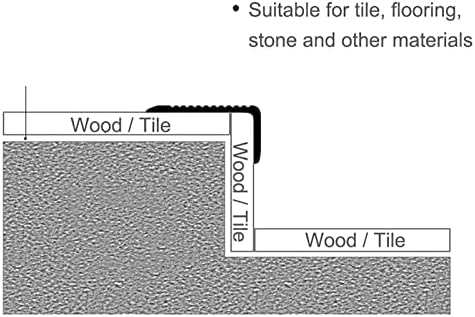 Extra Wide Black Metal Stair Nosing Trim - Anti-Slip Edge Protector for Vinyl, Wood, Marble Floors - 57in Long, 2.7in Wide - Indoor/Outdoor Use