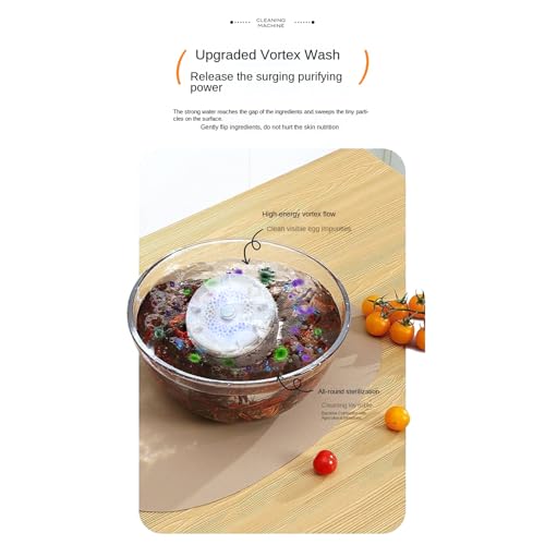 Dispositivo limpiador de frutas: máquina de limpieza, de frutas | Purificador de verduras, tecnología de iones de hidroxilo, diseño giratorio y para vajilla de carne, utensilios de producción - imagen 6