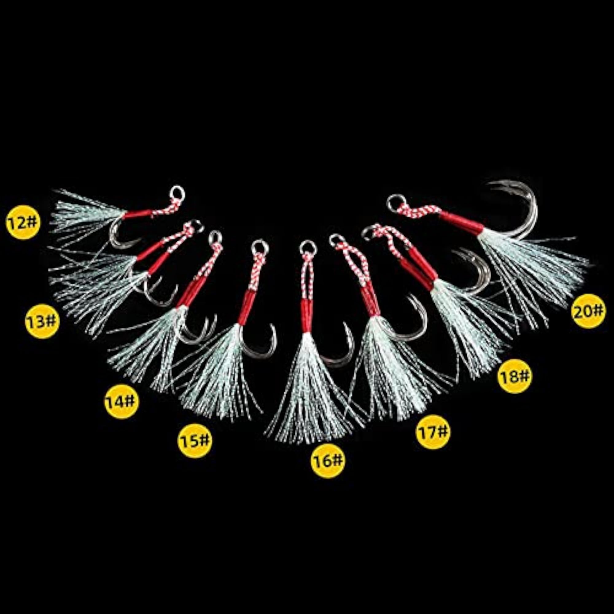 5pcs Fishing Jigging Hooks Set with Feather