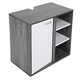 【Mucho espacio】 El casillero del baño consta de tres partes en las que puedes poner objetos. La primera parte es una encimera que puede usar para guardar sus artículos de tocador o productos para el cuidado de la piel; La segunda parte es un compartimento de almacenamiento con puertas donde puedes poner toallas, etc. La tercera parte consta de 3 tabiques donde puedes poner productos de baño, zapatillas, etc.