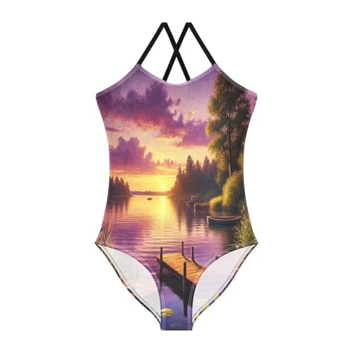 Wooden Bridge Lake Girls Swimsuit Bathing Suit Swimwear Swimsuits Summer Beach One Piece