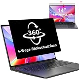 360° Blickschutzfolie für 14 Zoll Laptop 16:10 Seitenverhältnis, Abnehmbarer Anti Spy Sichtschutzfolie, Anti Blaulicht Blendschutz Blickschutz folie Bildschirmschutz für HP/Dell/Acer/Asus/Thinkpad