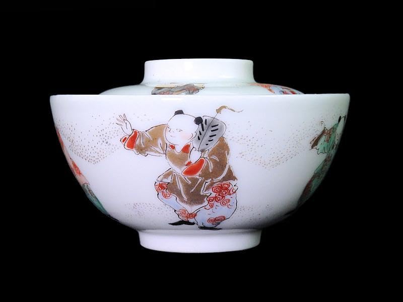 古伊万里　金襴手　唐子　童戯の図　蓋茶碗　E875ASA-CPg Amazon.co.jp: 古伊万里 金襴手 唐子 童戯の図 蓋茶碗 E875ASA