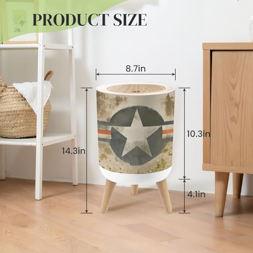 Caneca de basura pequeña redonda con tapa y patas 7 L miniatura 3