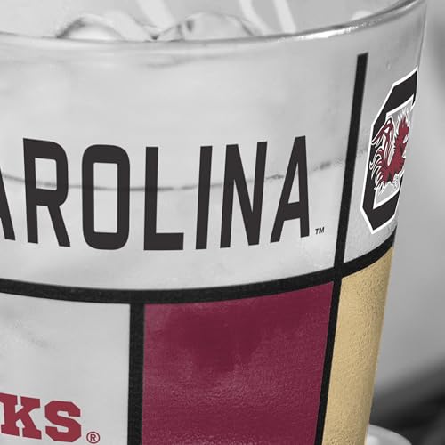 Image of Logo Brands NCAA oz Stained Glass Pint Glass - 3D Embossed Logo & Bold Team Colors - Durable Sports Fan Beer Glass for Home, Bar & Tailgates