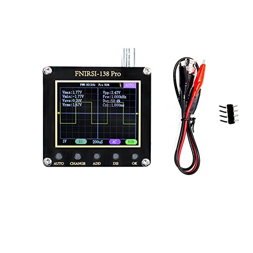 Jufjsfy Oscilloscope NuméRique Portable 138 PRO 2.5MSa/S Prise en Charge de la Bande Passante Analogique 200KHz, 80Khz PWM et Mise à Jour Du Micrologiciel Type B