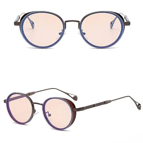 Lunettes de soleil rondes vintage métal or verres dégradés UV400 tendance