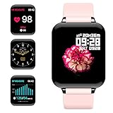 ⌚【Innovador Reloj Inteligente】La pantalla de visualización en color de 1.3 pulgadas es vívida, hermosa y fácil de usar. La interfaz de usuario del Smartwatch tiene siete estilos para su elección de acuerdo con diferentes prendas de vestir. El deporte, los negocios, la recreación y otros estilos de diseños te hacen disfrutar del ocio y el tiempo comercial con abandono.