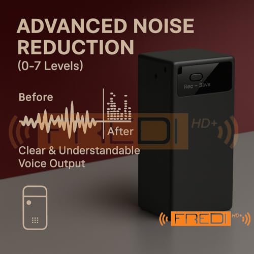Image of FREDI HD PLUS 64GB Digital Voice Recorder with One-Key Slide Recording | Smart Sound Detection | Adjustable Noise Reduction | USB Rechargeable Audio Recorder for Lectures, Meetings, Classes