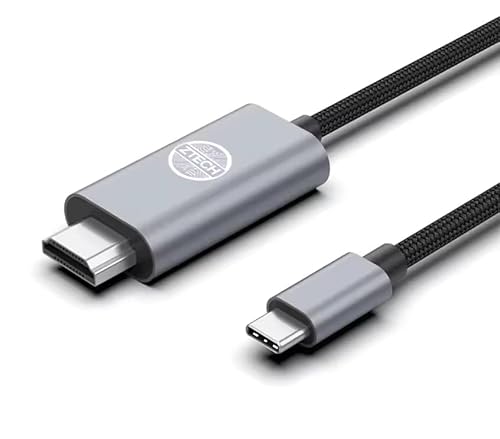 ZTech USB C to HDMI Cable 4K@60Hz, Thunderbolt 4/3 to HDMI 2.0 Adapter for MacBook Pro/Air, iPhone 16/15, iPad, Galaxy S24/S25 – HDR, 1 Year Warranty (2M)
