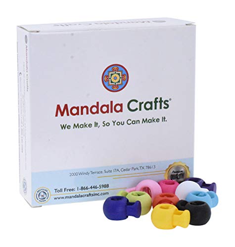 image for Mandala Crafts Cord Lock Cord Stop Tightener Lace Locking End Round Si