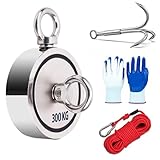Peche a l Aimant Comprend - Aimant de peche ensemble comprend 300kg peche aimant double face && grapin peche aimant && 20 m Câble en nylon durable de && solide mousqueton escalade && une paire de gants pour vous protéger les mains et remonter les charges les plus lourdes. L'ensemble comprend aimant livré avec tout ce dont vous avez besoin pour commencer la pêche au métal sur le pont.