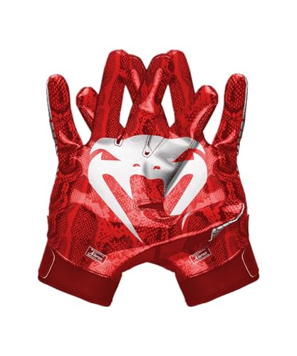 Venum Elite Football-Handschuhe, Rot/Silber