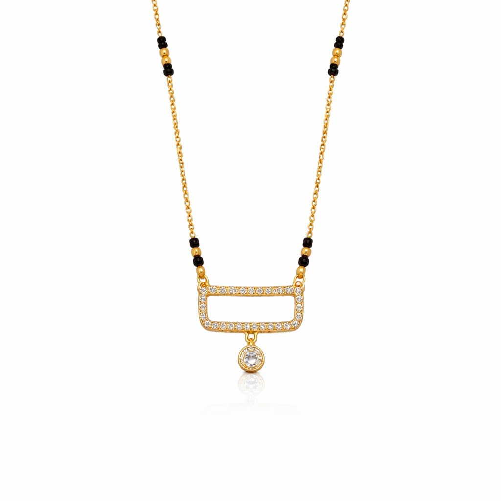 Graceful Gold Plated Imitation Mangalsutra with Sparkling Diamond Accent-image-15