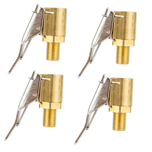 FUNOMOCYA 4pcs Brass Tire Air Chuck Threaded Open End Valve Clips for Easy Tire Inflation Lightweight and Durable Design Compatible with Air Pumps