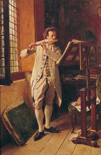 Tableau Jean Louis Ernest Meissonier le joueur de flûte impression sur toile 60x90cm