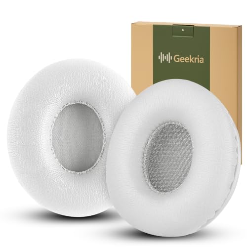 Almohadillas de repuesto Geekria compatibles con auriculares Beats Solo HD On-Ear, cojines de almohadilla para orejas, piezas de reparación (Blanco) miniatura 1