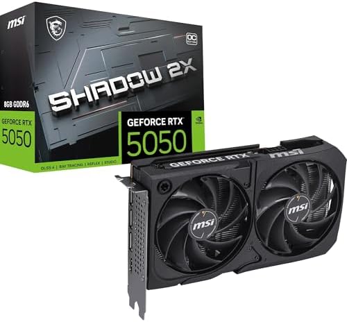 Placa de Vídeo MSI GeForce RTX 5050 Shadow 2X OC 8GB GDDR6 128-bi...
