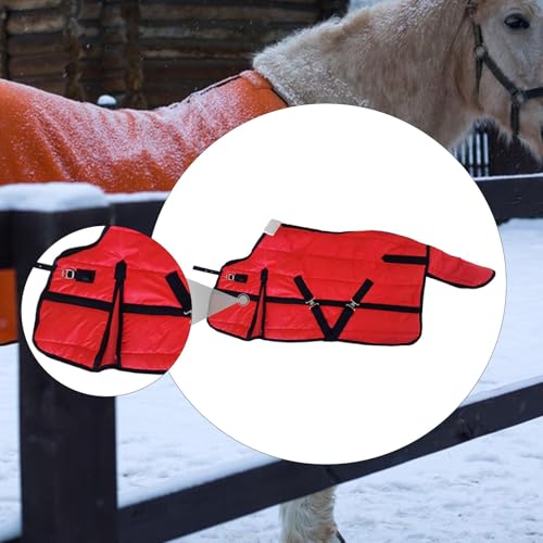 Manta para caballo transpirable de invierno con forro de poliéster resistente 7