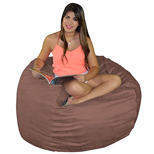 Cozy Sack Bean Bag Chair: Large 4 Foot Cozy Foam Filled Bean Bag – Large Bean Bag Chair, Protective Liner, Plush Micro Fiber Removable Cover - Earth #TOP2