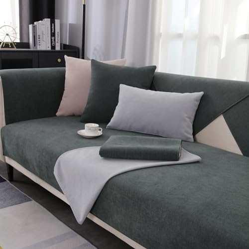 GRUYWC Chenille Sofabezug, Rutschfester Couch üBerzug, Hund Katze Sofaschoner, 1/2/3/4 Sitzer Sofa...