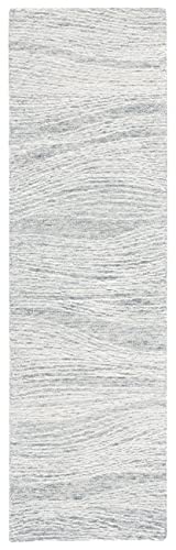 SAFAVIEH Metro Collection Runner Rug - 2'3" x 12' Runner, Grey & Ivory, Handmade Wool, Modern Design, Ideal for High Traffic Areas in Living Room, Bedroom, Dining (MET995F-212)
