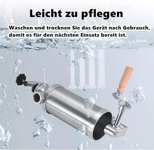 Wurstfüller Relax4Life 5kg manuell aus Edelstahl mit 6 Füllrohren