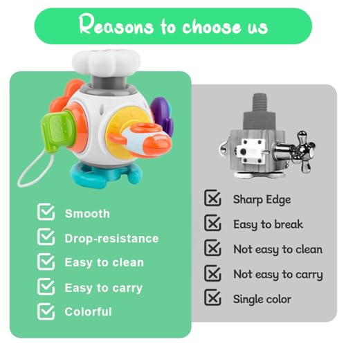 Image of Wembley Baby Busy Board Sensory Toys for 1 2 3 Years Old Boy Toddlers Learning Educational Montessori Kids Activity Travel Toys Birthday Gift Fine Motor Skill, Multicolor