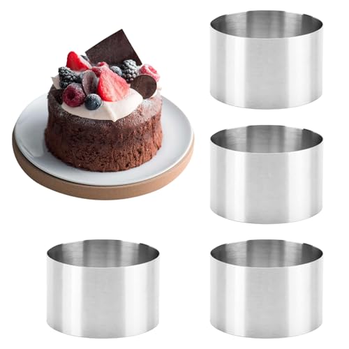 Anillos para tartas de acero inoxidable: moldes reutilizables de 8 cm para repostería en casa 4