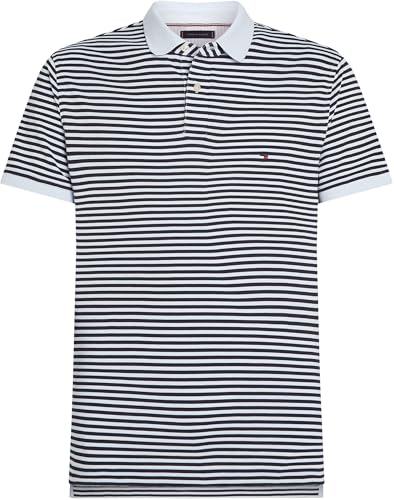 Tommy Hilfiger Herren Poloshirt Kurzarm Core 1985 Regular Fit, Mehrfarbig (Breezy Blue/Desert Sky), S – Ansicht 6