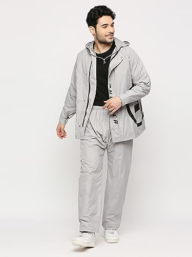 Image of Citizen Avengers Reversible Raincoat for Men with Waterproof Pant, Inbuilt Hood | Durable & Lightweight Rainsuit | Grey