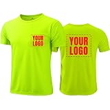 Men’s Neon Short Sleeve T-Shirts Custom Logo Dry Fit Tshirts Sun Protection Work Shirts Athletic Con