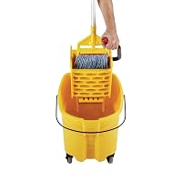 Rubbermaid Commercial Products WaveBrake 35 Qt. Side-Press Mop Bucket and Wringer Combo on Wheels Yellow for Professional/Industrial/Business Heavy-Duty Floor Cleaning/Mopping — image 10
