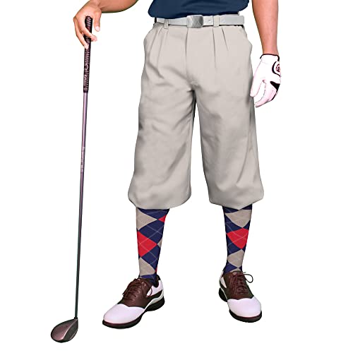 Golf Knickers Taupe Microfiber (Plus Fours) for Men - 48