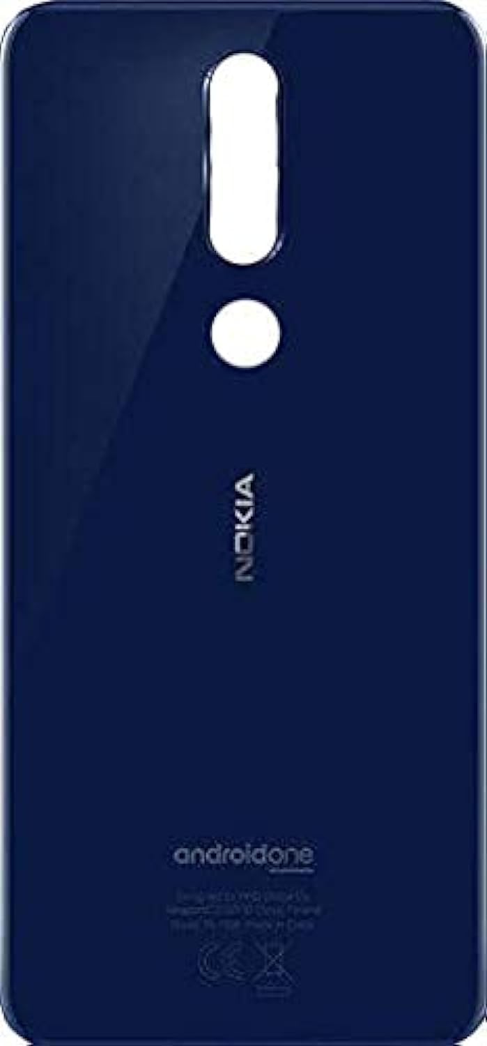 Glass Back Battery Door Housing Panel With Logo And Adhesive Sticker For Nokia 5.1 Plus Nokia X5 (Ta-1120, Ta-1105, Ta-1102) Blue