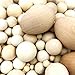 DUGYIRS 154 Piezas 7 Tamaños de Bolas de Madera Para Manualidades Huevos de Madera de Pascua Bolas y Huevos de Madera Sin Terminar para Proyectos de Manualidades Suministros de Arte（ Sin Agujero）
